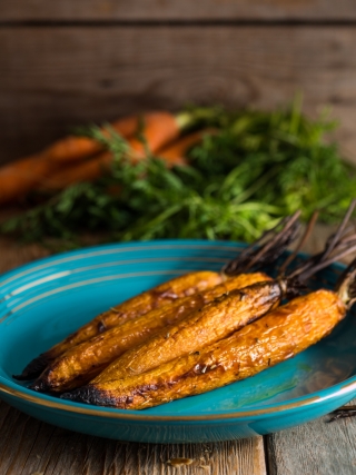 carote arrosto vegetables food photography