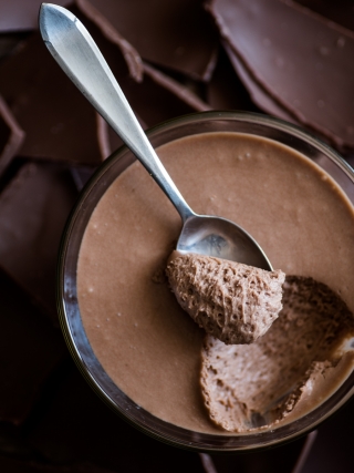 mousse cioccolato latte desserts food photography