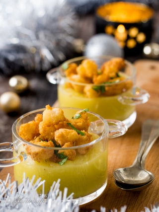 pepite di baccalà su crema di porri e patate merry christmas food photography